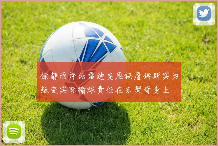 徐静雨评论雷迪克甩锅詹姆斯实为叛变实际输球责任在东契奇身上